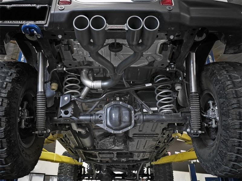 aFe Rebel Series 2.5in. 304 SS C/B Exhaust System 2018 Jeep Wrangler (JL) V6-3.6L - Black Tip - 49-38071-B