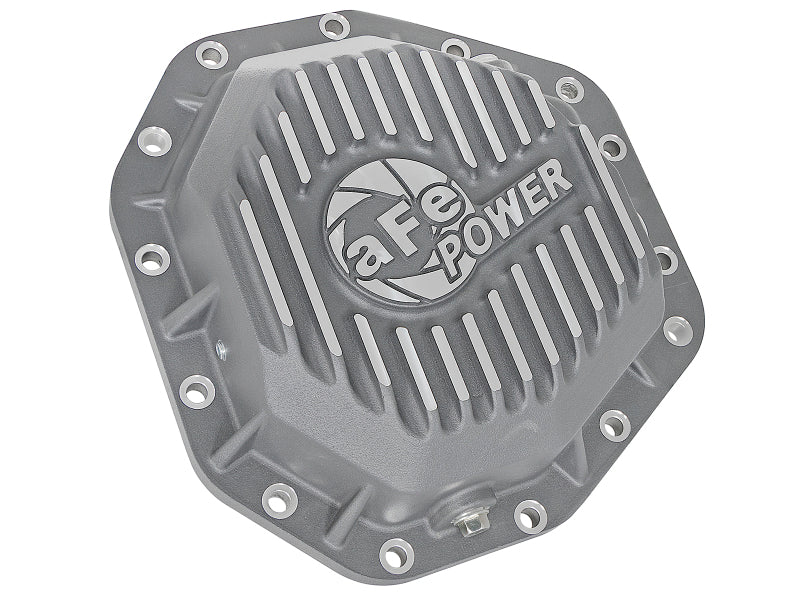 aFe Power Street Ser Rear Diff Cover Raw w/Mach Fin 2017 Ford Diesel Trucks V8-6.7L(td) Dana M275-14 - 46-70350
