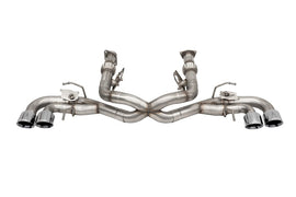Corsa 2020-2025 Corvette C8 3in Valved Cat-Back 4.5in Pol Quad Tips - Fits Factory NPP Exhaust