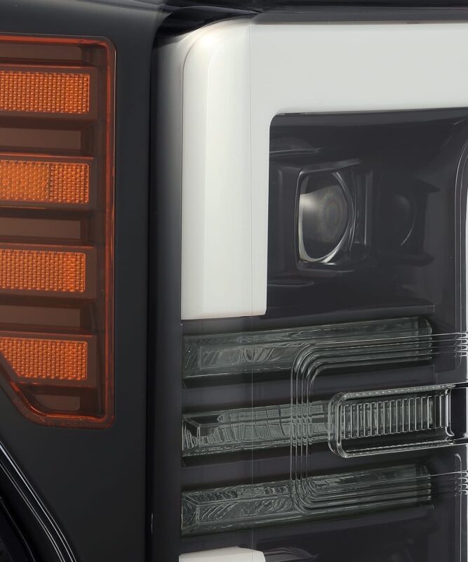 AlphaRex 17-19 Ford F-250 SD PRO-Series Proj Headlights Plank Style Black w/Activ Light/Seq Signal - 880108