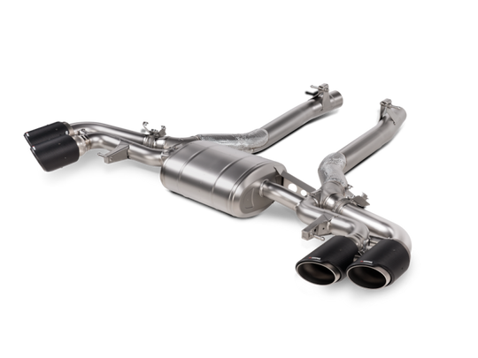 Akrapovic 2024+ BMW X5M / X6M (Face Lift) Slip-On Line (Titanium) w/Carbon Fiber Tips - S-BM/T/35H