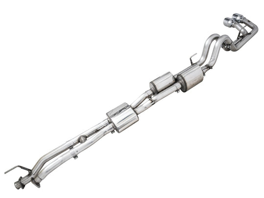 AWE Tuning 16-22 Toyota Tacoma 0FG Cat-Back Exhaust w/ BashGuard - Dual Chrome Silver Tips - 3015-32826