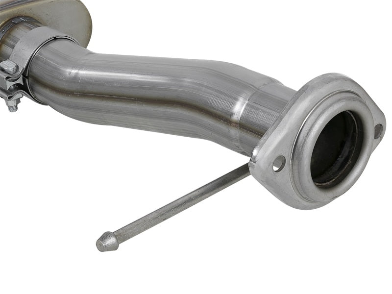 aFe Rebel Series Exht 3in SS Middle Side Exit CB w/ Black Tips 11-14 Ford F150 Ecoboost V6 3.5L (tt) - 49-43078-B