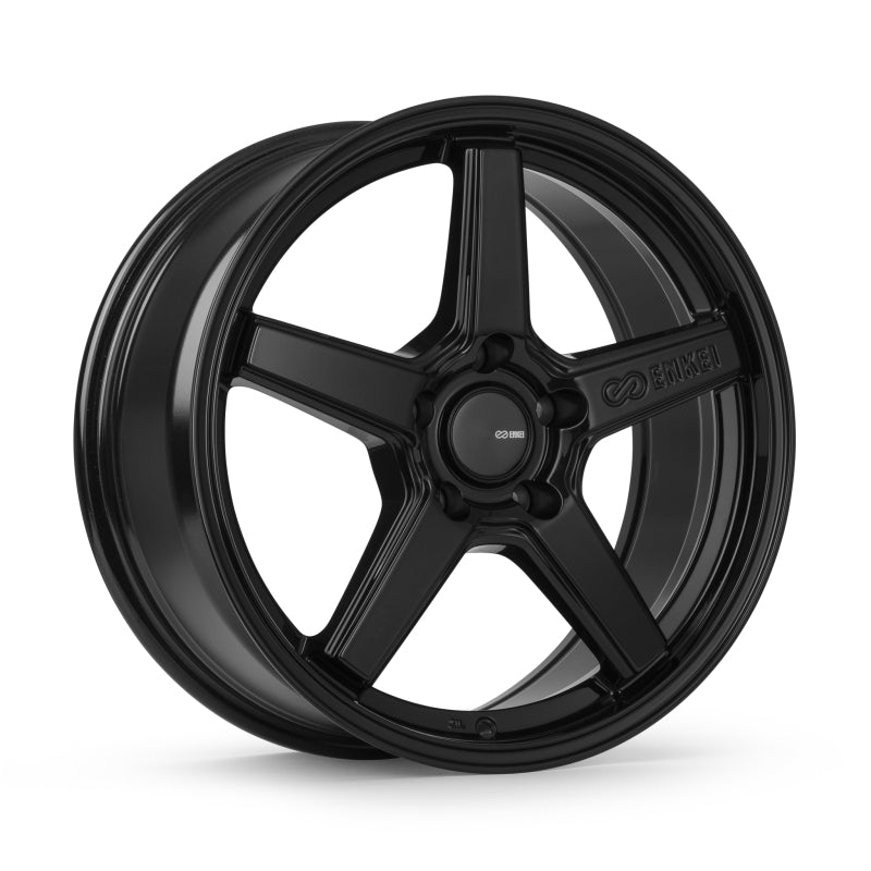 Enkei Quasar 17x7.5in / 5x114.3 BP / 40mm Offset / 72.6mm Bore - Gloss Black Wheel - 550-775-6540BK