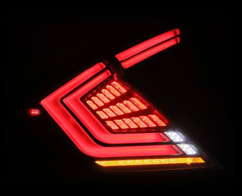 AlphaRex 16-21 Honda Civic Hatchback / Type-R FK8 Nova-Series LED Tail Lights - Black Smoke - 676010