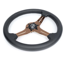 Load image into Gallery viewer, NRG Light Weight Gaming Steering Wheel - Blitz 350mm 3 Rose Gold Spokes Slits - Leather - No Dish - ST-018RG-PR