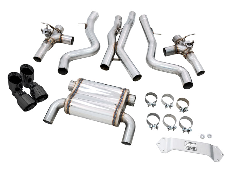 AWE Tuning BMW F8X M3/M4 SwitchPath Cat-Back Exhaust - Diamond Black Tips - 3025-43074