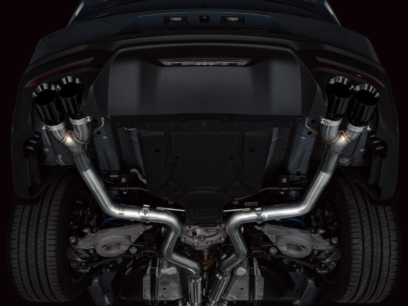 AWE 2024 Ford Mustang GT Fastback S650 RWD Track Edition Cat-Back Exhaust w/ Quad Diamond Black Tips - 3020-43650