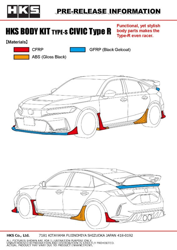 HKS BODY KIT TYPE-S FL5 R-Spoiler - 53004-AH003