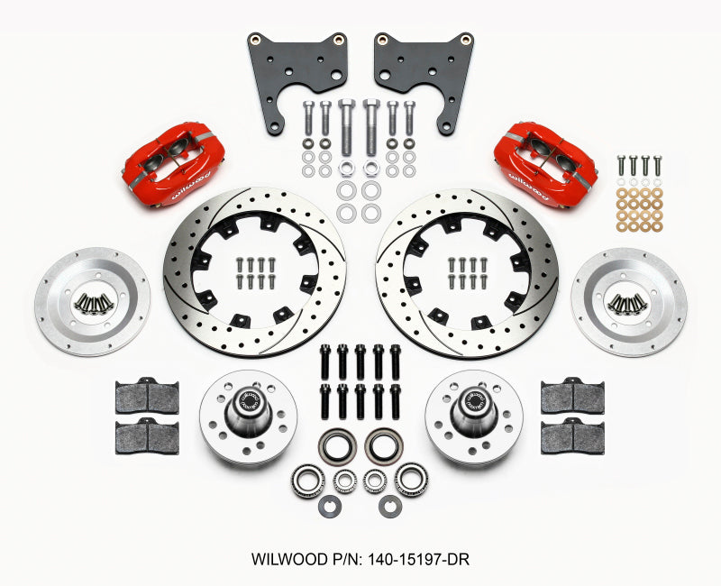 Wilwood Forged Dynalite Front Kit 12.19in Drill Red 65-72 CDP C Body -Drum - 140-15197-DR