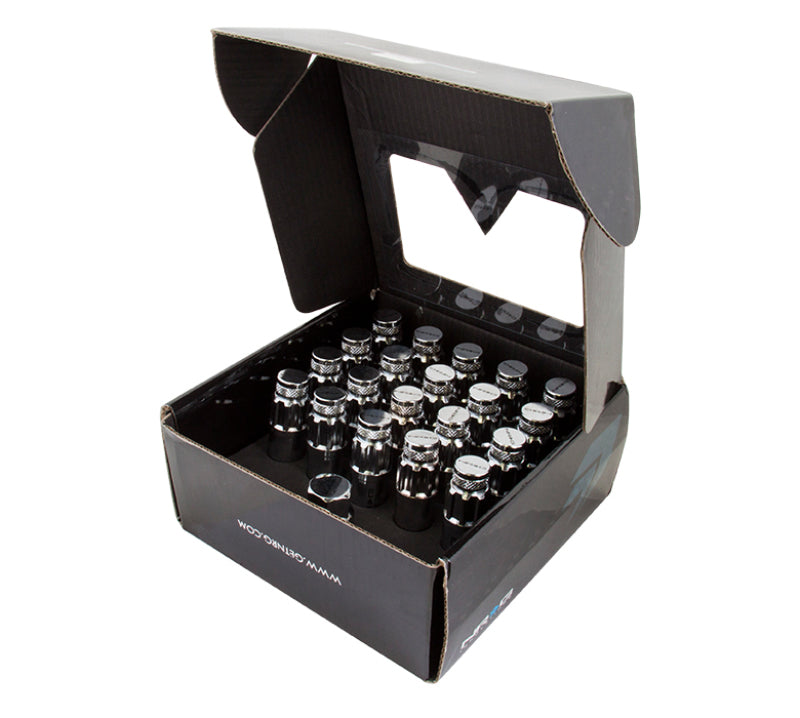 NRG 700 Series M12 X 1.5 Steel Lug Nut w/Dust Cap Cover Set 21 Pc w/Locks & Lock Socket - Silver - LN-LS700SL-21