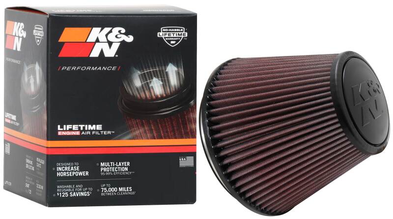 K&N Universal Air Filter 6in Flange / 7-1/2in Base / 4-1/2in Top / 6-1/2in Height - RU-5107