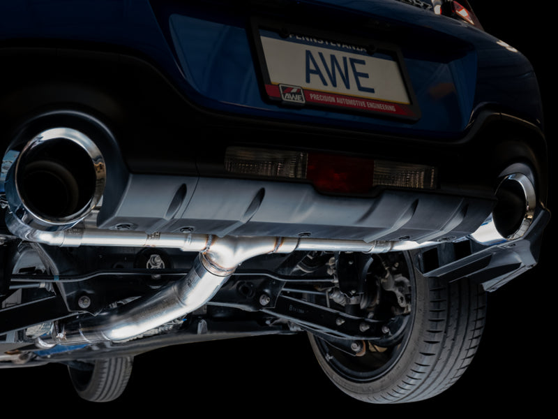 AWE Tuning Subaru BRZ/ Toyota GR86/ Toyota 86 Track Edition Cat-Back Exhaust- Chrome Silver Tips - 3020-32279