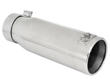 Load image into Gallery viewer, aFe MACH Force-XP 304 SS Sing Wall Pol Exh Tip Univ Exit 3in Inlet x 4in Outlet x 12in L - Clamp On - 49-92043-P