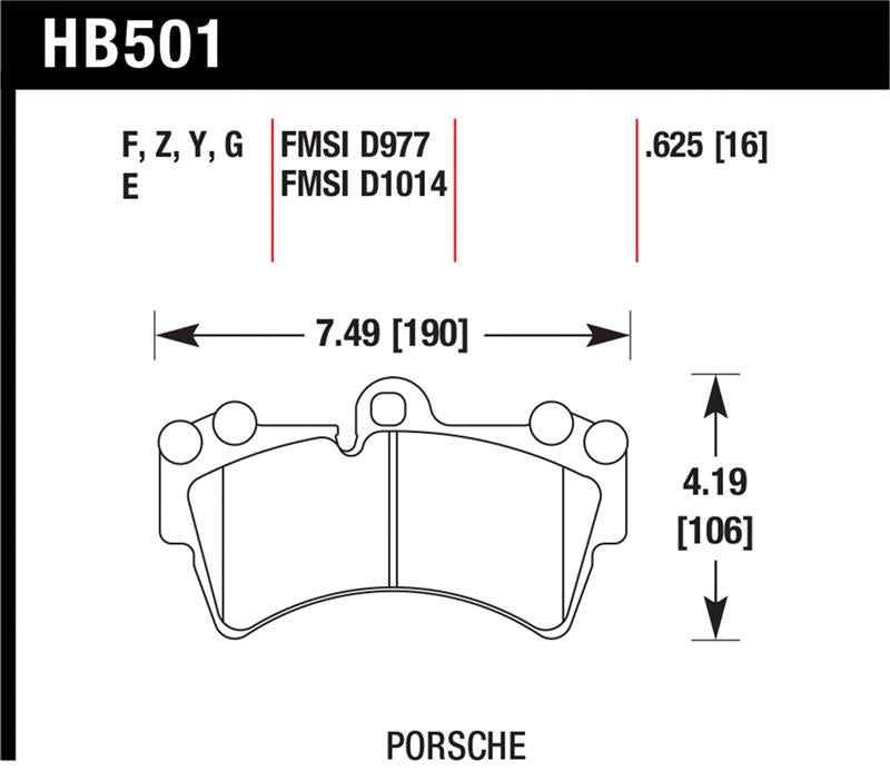 Hawk 2007-2014 Audi Q7 Premium HPS 5.0 Front Brake Pads - HB501B.625