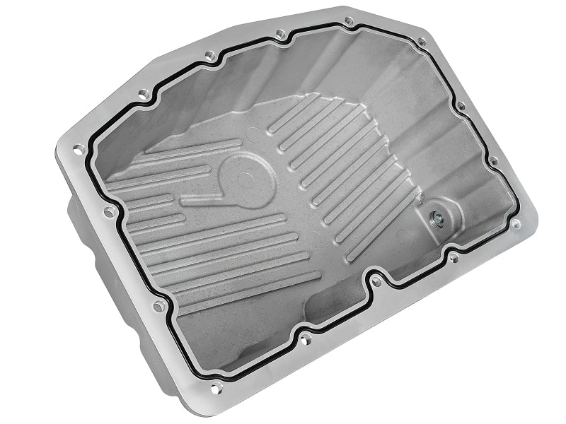 aFe Street Series Engine Oil Pan Raw w/ Machined Fins; 11-17 Ford Powerstroke V8-6.7L (td) - 46-70320
