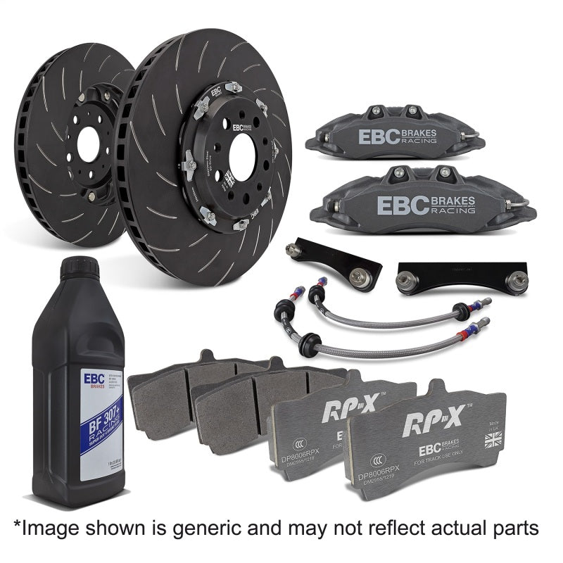 EBC Racing 12-17 Ford Fiesta ST MK7 1.6L Turbo Anodized Apollo-4 Calipers 300mm Rotors Front BBK - BBK007R-1FR