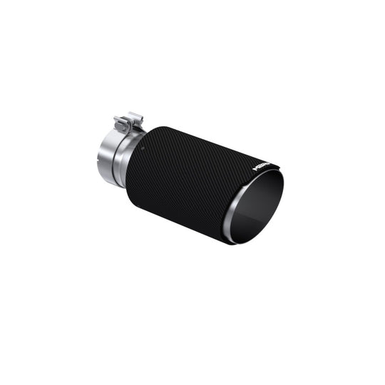 MBRP Universal Carbon Fiber Tip 6in OD/4in Inlet/12in L - Angle Cut Tip - T5072CF