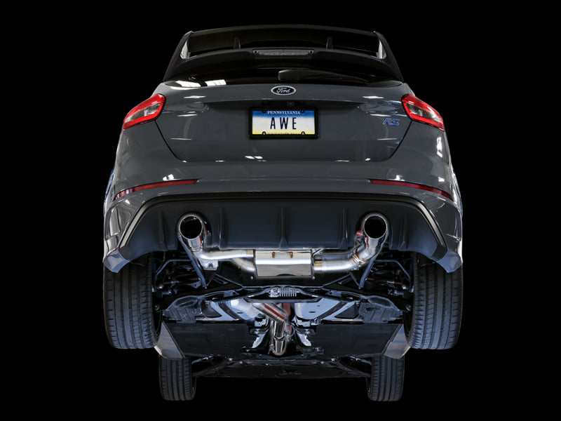AWE Tuning Ford Focus RS SwitchPath Cat-Back Exhaust - Chrome Silver Tips - 3025-32024