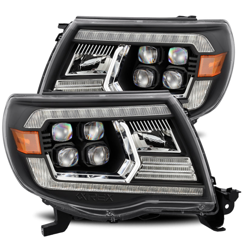AlphaRex 05-11 Toyota Tacoma NOVA LED Projector Headlights Plank Style Black w/Activ Light/DRL - 880742
