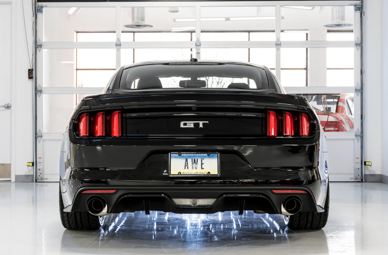 AWE Tuning S550 Mustang GT Cat-Back Exhaust - Touring Edition (Diamond Black Tips) - 3015-33084