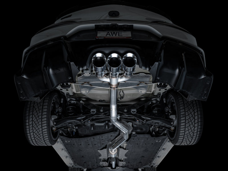 AWE Tuning 2024 Acura Integra Type S DE5 FWD Track Edition Exhaust w/ Triple Chrome Silver Tips - 3020-52335