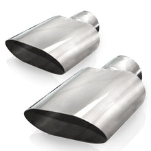 Load image into Gallery viewer, Stainless Works Big Oval Exhaust Tips 2.5in Inlet (priced per pair) - 781250