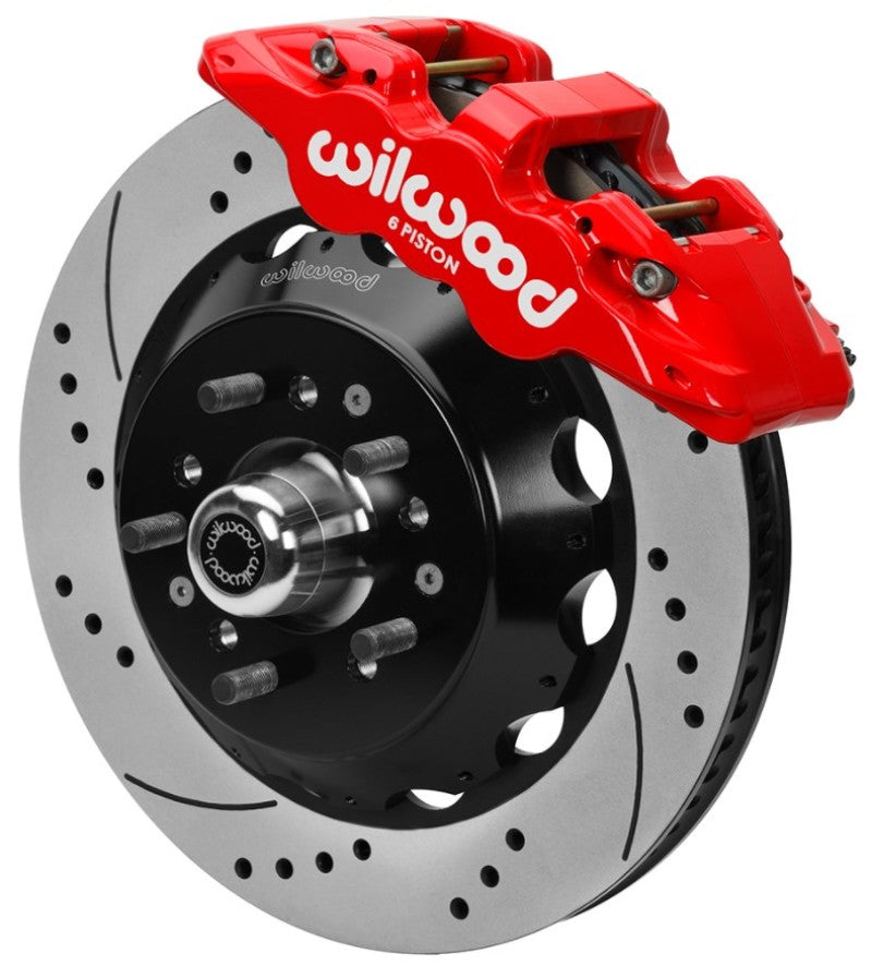 Wilwood Aero6 Big Brake Front Kit 14.00in D/S Red 67-69 Chevrolet Camaro w/ Wilwood AFX Pro Spindle - 140-16209-DR