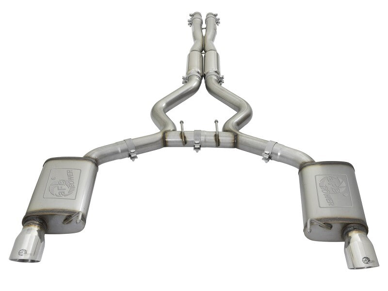 aFe MACHForce XP 3in Sport Tone Cat-Back Exhausts w/ Polished Tips 15-17 Ford Mustang V6/V8 - 49-33087-P