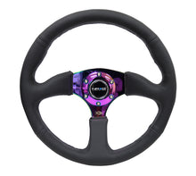 Load image into Gallery viewer, NRG Reinforced Steering Wheel (350mm / 2.5in. Deep) Leather Race Comfort Grip w/4mm Neochrome Spokes - RST-023MC-R