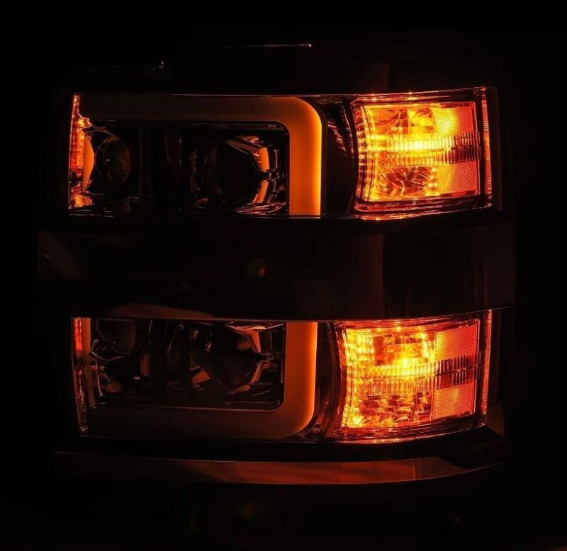 AlphaRex 15-19 Chevy Silverado 2500/3500 LUXX-Series Proj. Headlights Chrome w/Actv SeqSig & DRL - 880099
