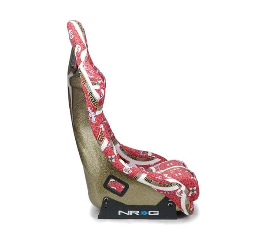 NRG FRP Bucket Seat PRISMA Oriental Longevity Plate Edition W/ Gold Pearlized Back - Large - FRP-302-DYNASTY