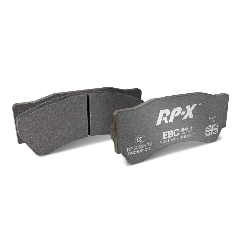 EBC Racing 04-05 Mitsubishi Lancer Evo 8 2.0L Turbo (FQ400 w/Alcon Caliper) RP-X Front Brake Pads - DP8063RPX