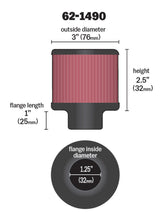 Load image into Gallery viewer, K&amp;N Rubber Base Chrome Top Push-In Crankcase Vent Filter 3in OD x 2-1/2in H. - 62-1490