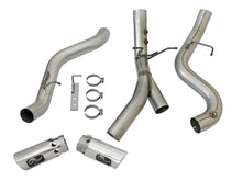 Load image into Gallery viewer, aFe Large Bore-HD 4in 409-SS DPF-Back Exhaust w/Dual Polished Tips 2017 GM Duramax V8-6.6L (td) L5P - 49-44086-P