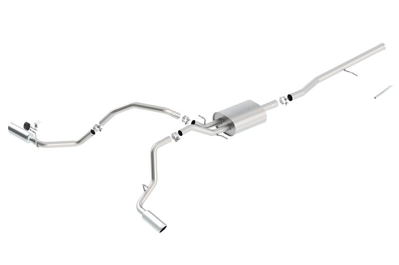Borla 14 Silv/Sierra C/B Exhaust ATAK 1500 5.3L V8 AT/MT 2&4WD Ext Cab Split Side Exit - 140546