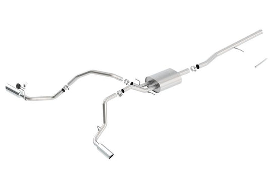 Borla 14 Silv/Sierra C/B Exhaust ATAK 1500 5.3L V8 AT/MT 2&4WD Ext Cab Split Side Exit - 140546