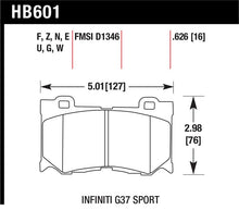 Load image into Gallery viewer, Hawk Infiniti G37 Sport Performance Ceramic Street Front Brake Pads - HB601Z.626