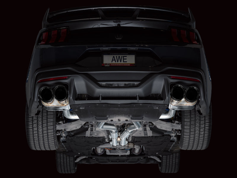 AWE 2024 Ford Mustang Dark Horse S650 RWD SwitchPath Cat-Back Exhaust w/ Quad Diamond Black Tips - 3025-43375