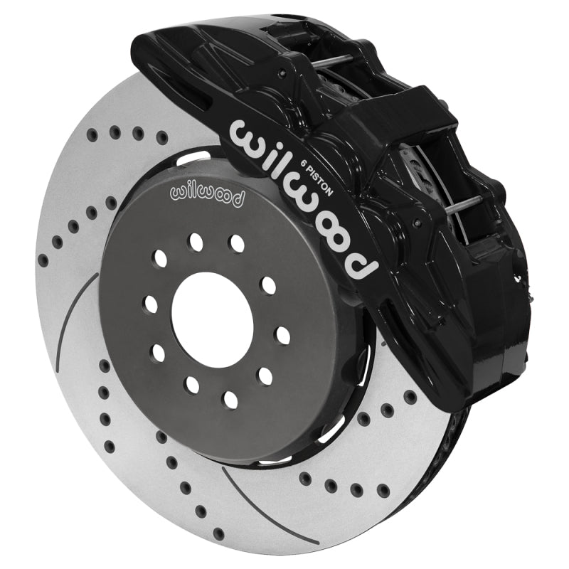 Wilwood Ford Mustang II Ford SX6R Front Brake Kit w/ 15.00in Drilled & Slotted Rotor - Black - 140-18368-D