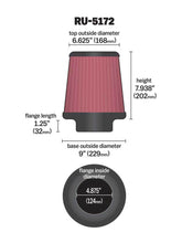 Load image into Gallery viewer, K&amp;N Universal Rubber Filter-Round Tprd 4.875in Flange ID x 9in Base OD x 6.625in Top OD x 7.938in H - RU-5172