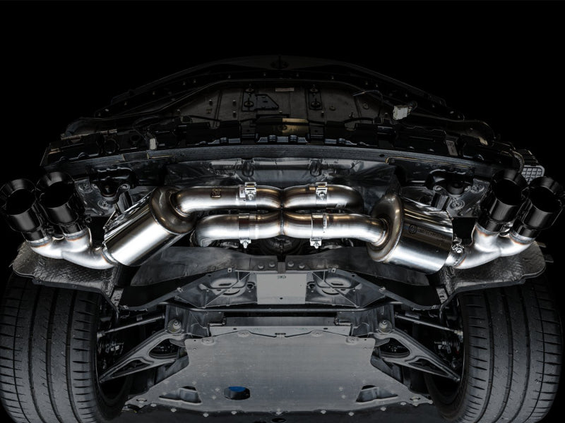 AWE Tuning 2020 Chevrolet Corvette (C8) Touring Edition Exhaust - Quad Diamond Black Tips - 3015-43159