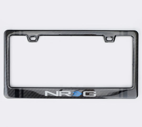 NRG Carbon License Plate Frame/ Fiber Poly Dip Finish Wet w/ NRG Logo - CARB-P200N