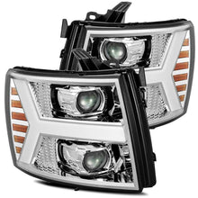 Load image into Gallery viewer, AlphaRex 07-13 Chevy 1500 LUXX LED Proj Headlights Plank Design Chrome w/ Activ Light/Seq Signal/DRL - 880222