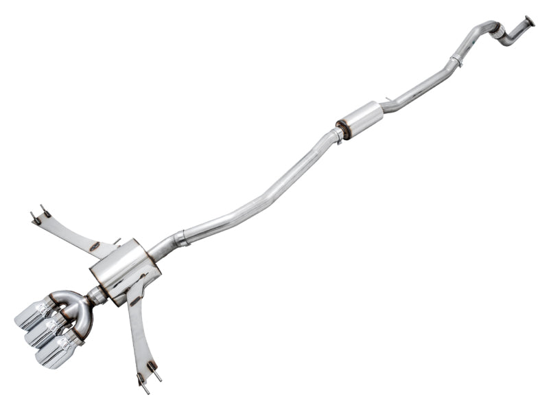 AWE Tuning 2016+ Honda Civic Si Touring Edition Exhaust w/Front Pipe & Triple Chrome Silver Tips - 3015-52012