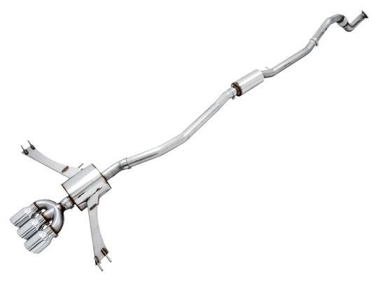 AWE Tuning 2016+ Honda Civic Si Touring Edition Exhaust w/Front Pipe & Triple Chrome Silver Tips - 3015-52012