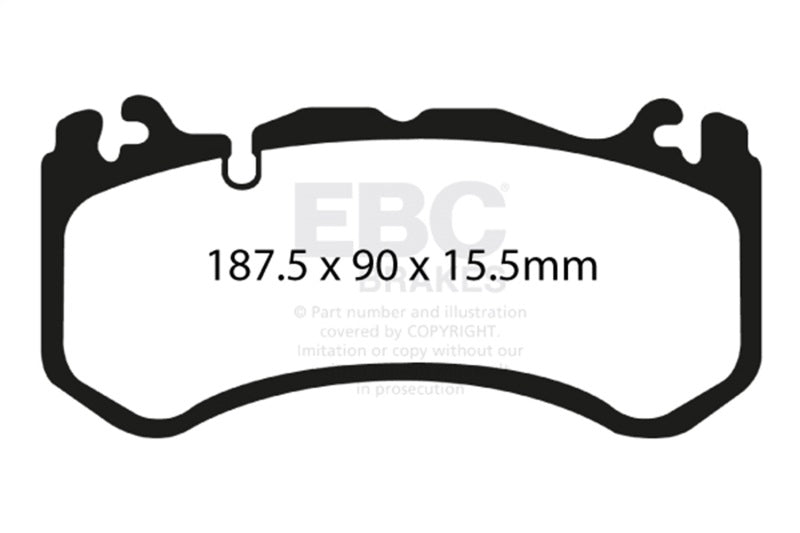 EBC 12+ Maserati Quattroporte 3.8 Twin Turbo Yellowstuff Front Brake Pads - DP41939R