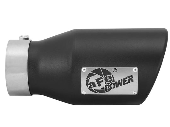 aFe Power Gas Exhaust Tip Black- 3 in In x 4.5 out X 9 in Long Bolt On (Black) - 49T30451-B09