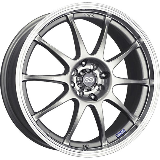 Enkei J10 15x6.5 4x100/108 38mm Offset 72.6mm Bore Dia Silver w/ Machined Lip Wheel - 409-565-11SP