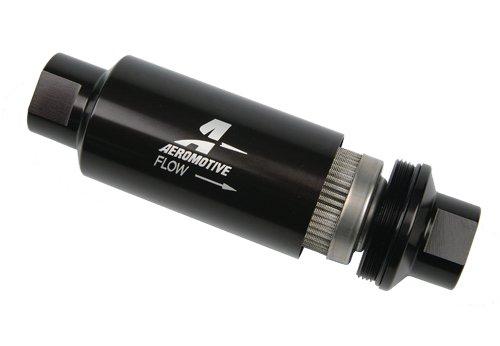 Aeromotive In-Line Filter - AN-08 size Male - 10 Micron Microglass Element - Bright-Dip Black - 12375